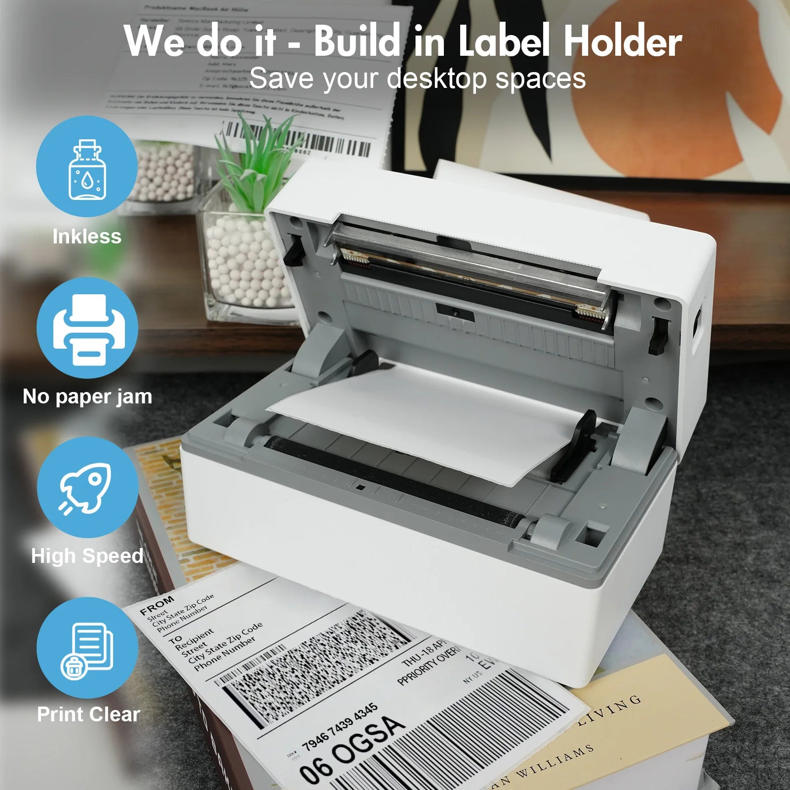 Begtro Pro 4X6 thermal shipping Label Printer-Wireless Bluetooth